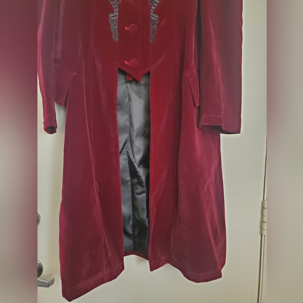 *NWT* PunkRave Elegant Burgundy Velvet Victorian Coat - Picture 4 of 16